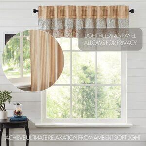 Country Cottage Ruffled Gold Curtain Valance 16x72 Cotton Boho Granndma Retro